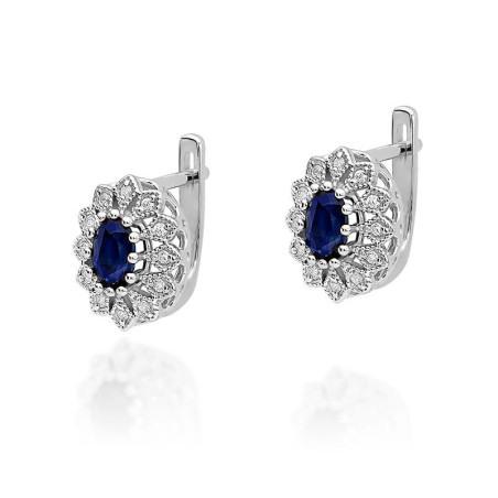 Kolczyki KO354 Szafir 2 x 0,70ct białe złoto