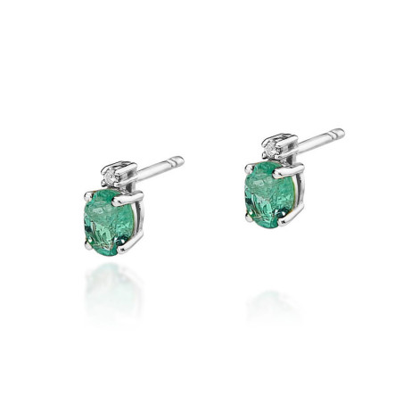 Kolczyki KO001 Szmaragd 2 x 0,40ct białe złoto