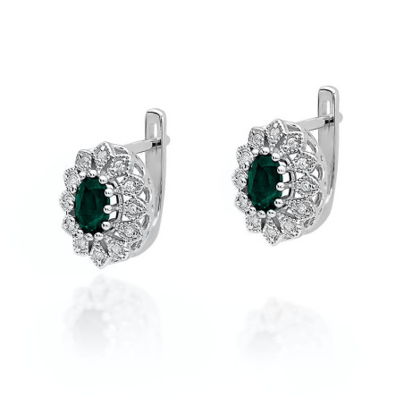 Kolczyki KO354 Szmaragd 2 x 0,40ct białe złoto