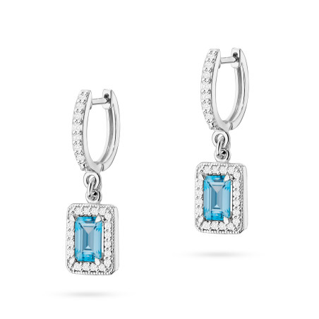 Kolczyki KO422 Topaz 2 x 0,65ct białe złoto