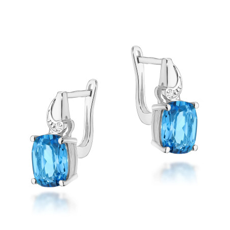 Kolczyki KO400 Topaz 2 x 2,40ct białe złoto