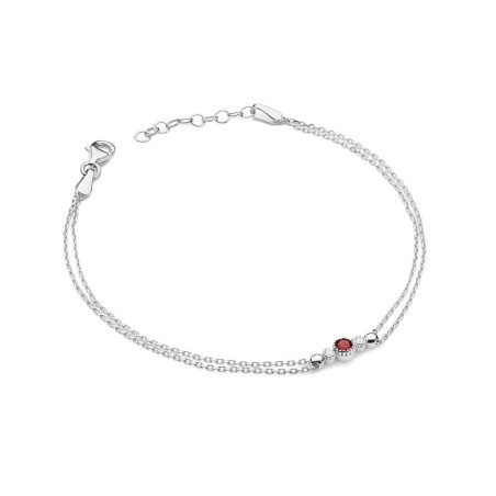 Bransoletka B005 Rubin 0,15ct białe złoto