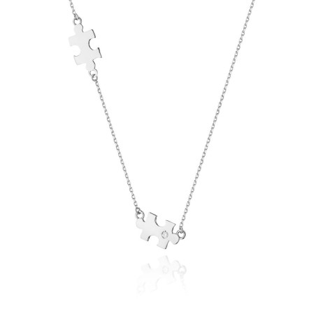 Naszyjnik C061 z diamentami białe złoto