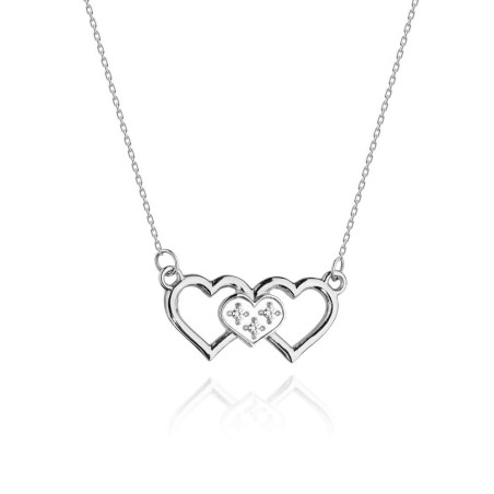 Naszyjnik C024 z diamentami białe złoto