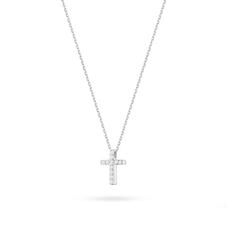 Naszyjnik C066 z diamentami białe złoto