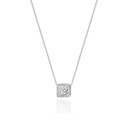 Naszyjnik C013 z diamentami białe złoto