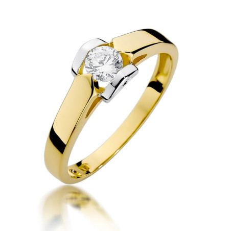 Pierścionek W320 Diament 0,30ct żółte złoto