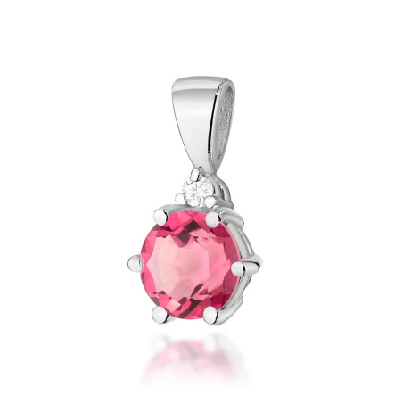 Zawieszka Z076 Różowy Topaz 0,60ct białe złoto
