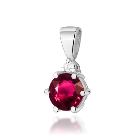Zawieszka Z076 Rubin 0,60ct białe złoto