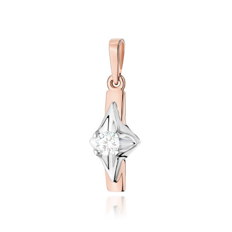 Zawieszka Z088 Diament 0,20ct różowe złoto