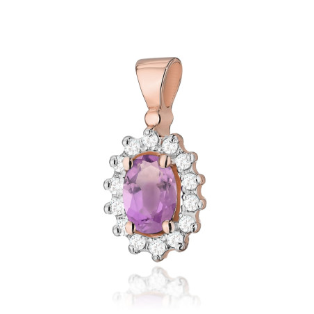 Zawieszka Z182 Ametyst 0,40ct różowe złoto