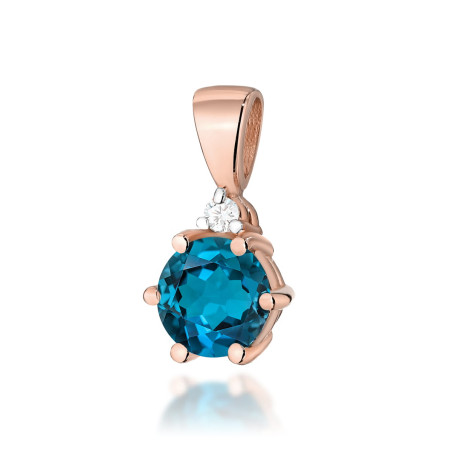 Zawieszka Z076 Topaz London Blue 0,50ct różowe złoto