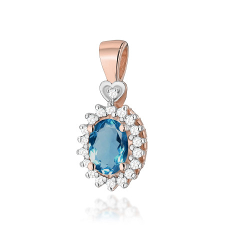 Zawieszka Z312 Topaz London Blue 0,50ct różowe złoto