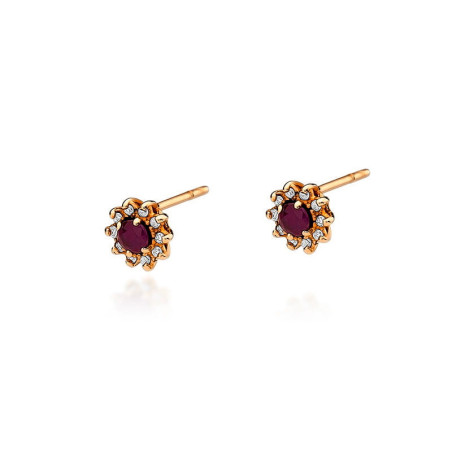 Kolczyki KO185 Rubin 2 x 0,15ct różowe złoto