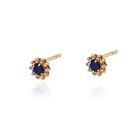 Kolczyki KO185 Szafir 2 x 0,15ct różowe złoto