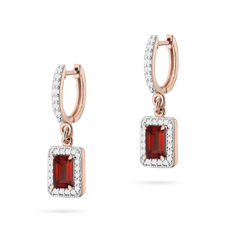 Kolczyki KO422 Granat 2 x 0,70ct różowe złoto