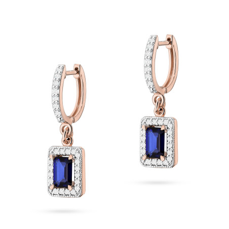 Kolczyki KO422 Szafir 2 x 0,60ct różowe złoto
