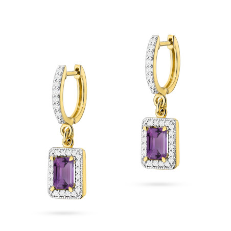 Kolczyki KO422 Ametyst 2 x 0,50ct żółte złoto