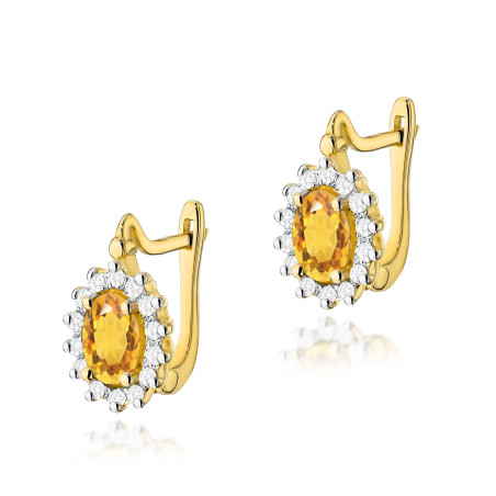 Kolczyki KO182 Cytryn 2 x 0,60ct żółte złoto