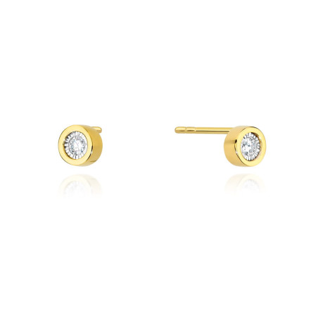 Kolczyki CK016 Diament 2 x 0,08ct żółte złoto