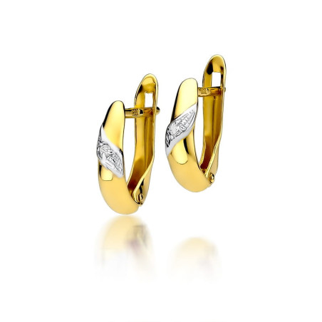 Kolczyki KO012 Diament 2 x 0,02ct żółte złoto