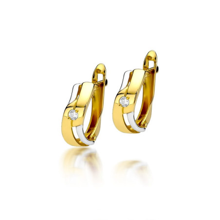 Kolczyki KO017 Diament 2 x 0,04ct żółte złoto