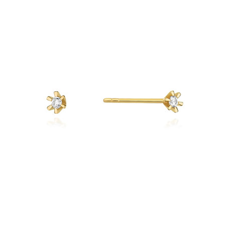 Kolczyki K0029 Diament 2 x 0,02ct żółte złoto