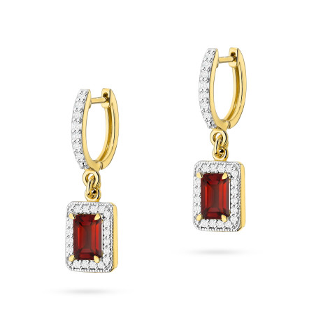 Kolczyki KO422 Granat 2 x 0,70ct żółte złoto