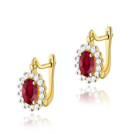Kolczyki KO182 Rubin 2 x 0,60ct żółte złoto