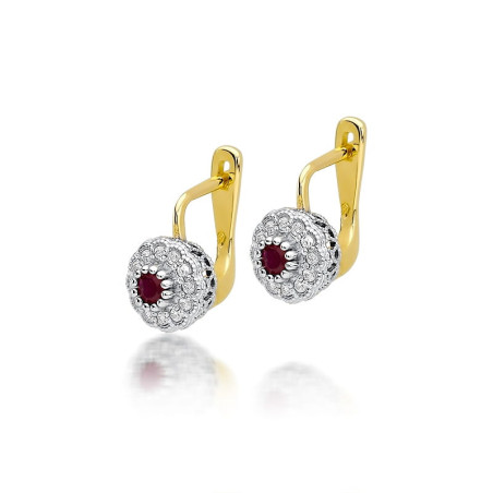 Kolczyki KO284 Rubin 2 x 0,15ct żółte złoto