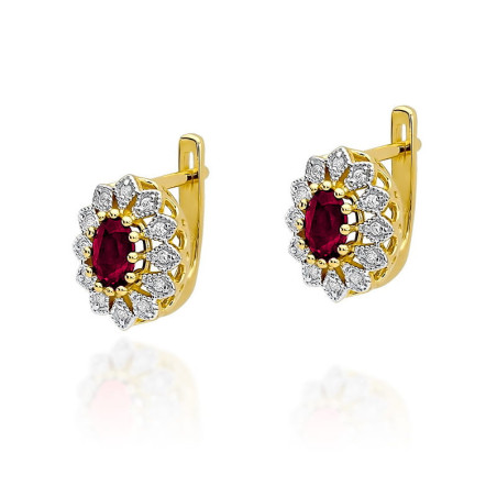 Kolczyki KO354 Rubin 2 x 0,60ct żółte złoto