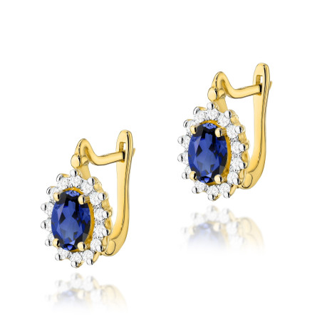 Kolczyki KO182 Szafir 2 x 0,70ct żółte złoto