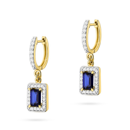 Kolczyki KO422 Szafir 2 x 0,60ct żółte złoto