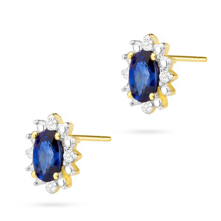 Kolczyki KO513 Szafir 2 x 0,30ct żółte złoto
