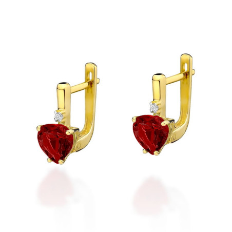 Kolczyki KO002 Rubin 2 x 1,70ct żółte złoto