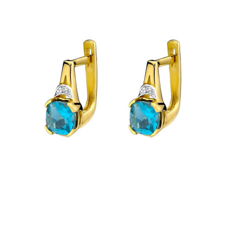 Kolczyki KO040 Topaz 2 x 1,10ct żółte złoto