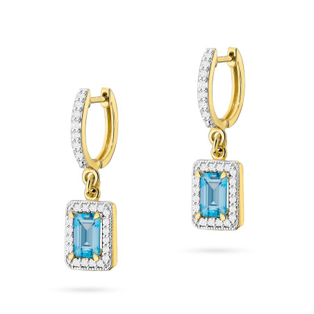 Kolczyki KO422 Topaz 2 x 0,65ct żółte złoto