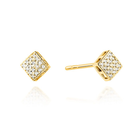 Kolczyki CK013 z diamentami żółte złoto