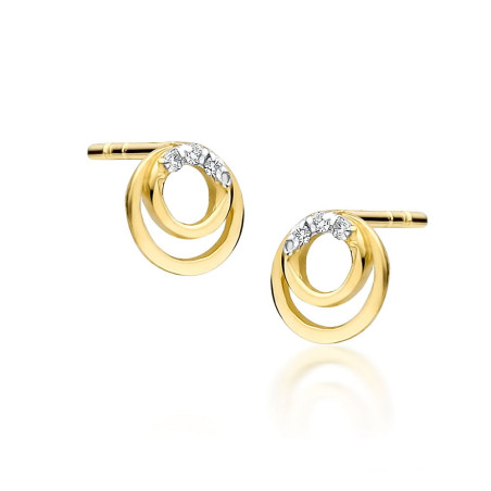 Kolczyki CK033 z diamentami żółte złoto