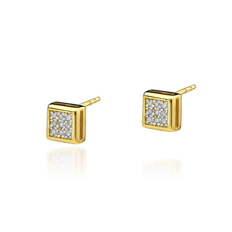 Kolczyki KO036 z diamentami żółte złoto