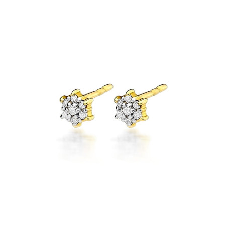 Kolczyki KO039 z diamentami żółte złoto