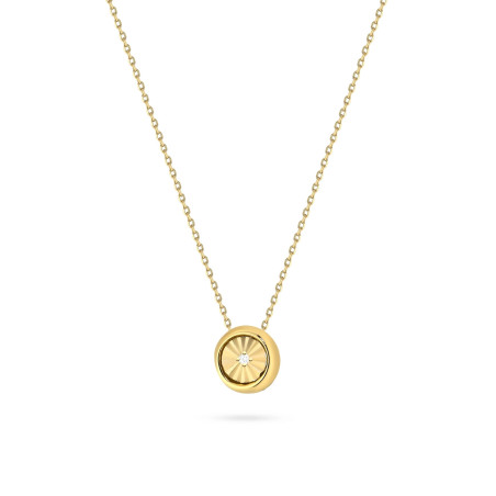 Naszyjnik N0077 Diament 0,005ct żółte złoto