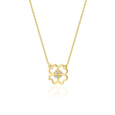 Naszyjnik C008 z diamentami żółte złoto