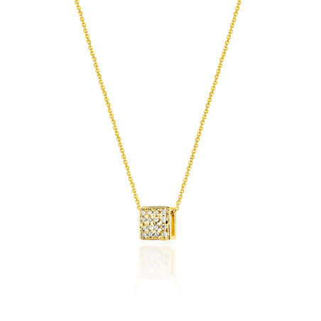 Naszyjnik C013 z diamentami żółte złoto