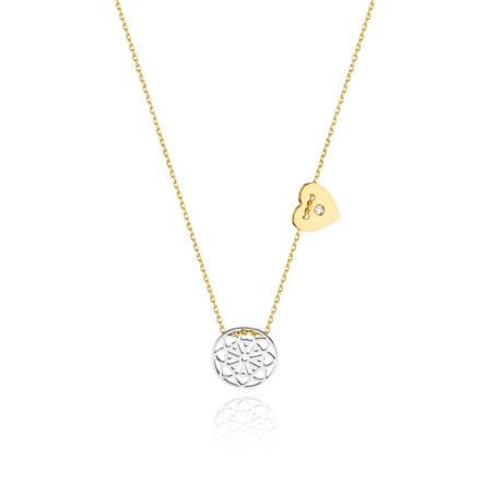 Naszyjnik C063 z diamentami żółte złoto