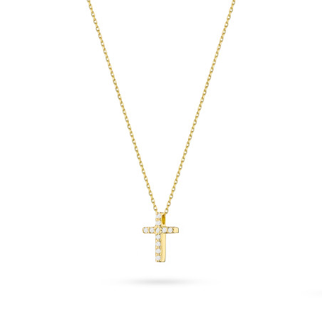 Naszyjnik C066 z diamentami żółte złoto