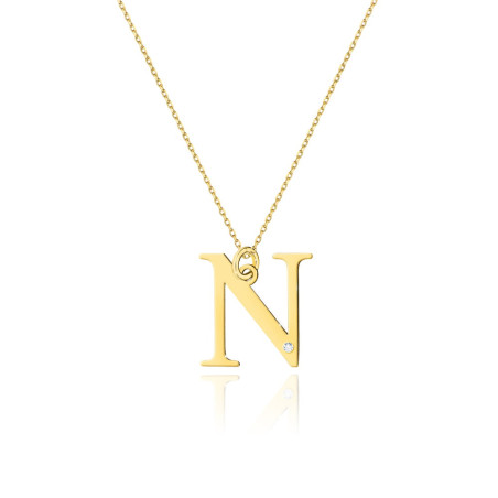 Naszyjnik C070 z diamentami żółte złoto