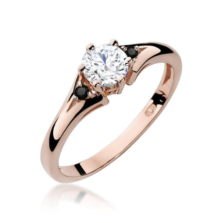 Pierścionek W076 Biały Szafir 0,60ct różowe złoto
