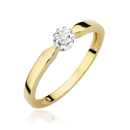 Pierścionek W450 Diament 0,08ct żółte złoto