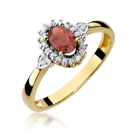 Pierścionek W312 Granat 0,50ct żółte złoto